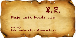 Majercsik Rozália névjegykártya