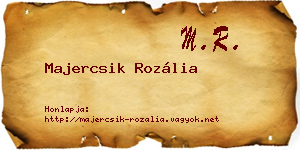 Majercsik Rozália névjegykártya